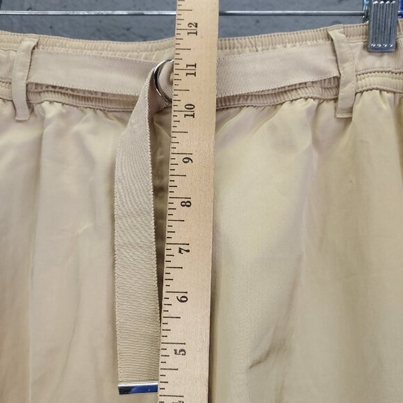 Lafayette 148 Ankle Pants Large Urbane Satin Cloth Dekalb Pull-On D-Ring Belt - Picture 14 of 16